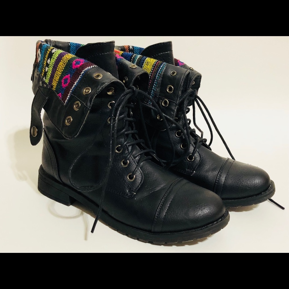 Women’s Folded Cuff Combat Military Boots